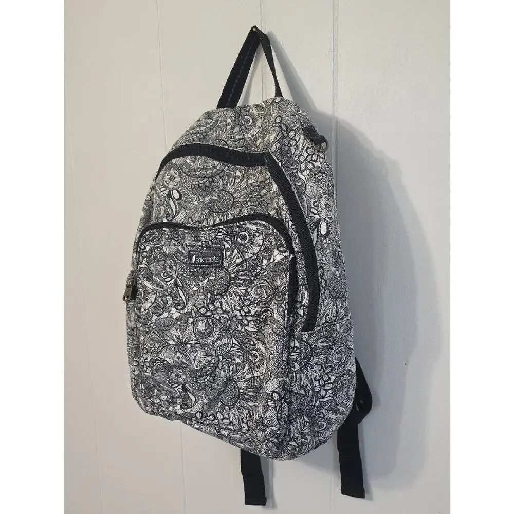 Sakroots Artist Circle Medium Black/White Spirit Desert Print Colorable Backpack